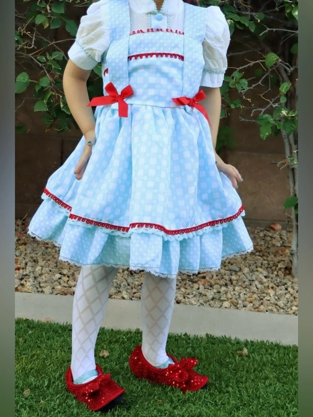 Blue and White Check Girls' Dorothy Costume Dress.